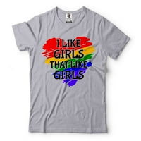 Poput djevojčica poput djevojčica majica lgbtq love dugi košulja na majicu ponos majica majica lezbijski