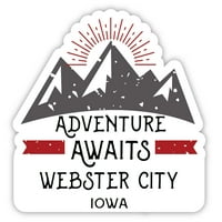 Webster City Iowa Suvenir Vinilna naljepnica za naljepnicu Avantura čeka dizajn
