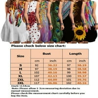 Colisha Ladies Midi haljine bez rukava ljetni plažni sandress crew caret casual praznični cvjetni print stil d l