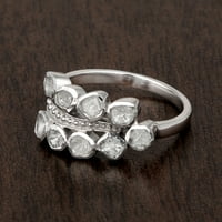 1. CTW Natural Diamond Polki klasterski prsten Sterling Srebrna ženska nakit