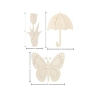 Dobro drvo u umjetnosti u slobodno vrijeme Oblici kišobrana, tulipa i leptir set