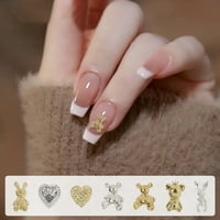 Ornament za nokte Gloss Ne-pada Trodimenzionalni DIY Snaga zadivljujući vizuelni efekt Bow Bear Bunny Nail Legure Decor Salon za nokte