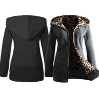 Floleo ženski kaput odobren jesen zimska modna s toplom jaknom za kaput zimske leopard dugih rukava