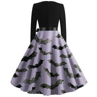 Ženska haljina s dugim rukavima CREW 1950S haljine rub pojas elegancija Audrey Hepburn stil Line haljina