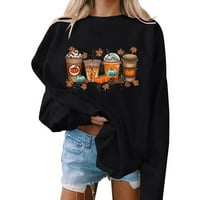 Dukserski klirens Halloween Dukserica Ženska bundeva kava Grafički dukseri Slatka Halloween majice Fall
