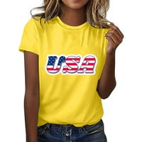 Dnevne košulje za neovisnost Žene Grafičke majice za žene Top Crewneck kratki rukav USA Print Top Majica