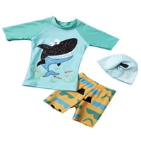 Toddler Baby Kids Boy Dinosaur Zaštitni kostimi za zaštitu od sunca Opr Torbica plićanja + plivanje Trgovi kratke hlače + šešir na plaži za kupanje kupaći kupalište za 1-8 godina