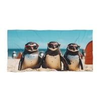 Penguini, obale ptice - ručnik za plažu