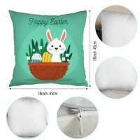 DICASSER Uskršnje opružne bacanje jastuka, zečevi zečići sa jajima ukrasni jastuk za jastuk Proljeće