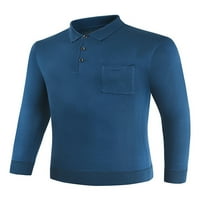 Avamo casual dugih rukava dolje polo majice za muškarce Solid Color Slim Fit rever-pulover Office Business