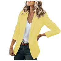 Ženska casual jakna klasična jakna od punog reženog kaputa lagana čvrstoća džepa dugih rukava Blazer