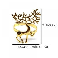 Božićni salvetni prstenovi set 6, zlatni srebrni Xmas Tree Snowflake Elk Držač za držač salveta za božićno