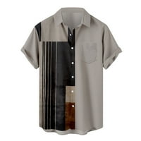 Ležerne moderske košulje za muškarce Regularne fit na pola tiskanog gumba niz džep kratkih rukava košulja