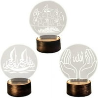 Kreativna 3D EID LED male noćna lagana akrilna stolna lampa Ramadan party dekor