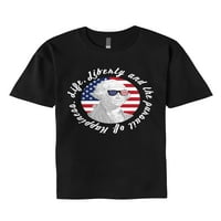 Ma Croi Muški organski pamuk George Washington Life Liberty Grafička majica Dan nezavisnosti Kratki