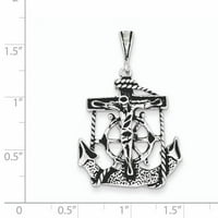 Sterling Silver Antiqued Mariner Crucifi Charm