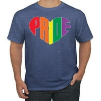 Rainbow LGBTQ Gay Pride Heart LGBT Pride Muška grafička majica, Heather Black, Medium
