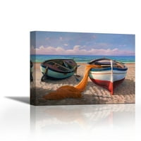 Barche Sulla Spiaggia - Savremena likovna umjetnost Giclee na platnu Galerija za galeriju - zidni dekor - umjetnička slika - spreman za objesiti