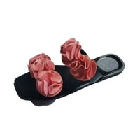 Kakina s sandale za žene, kvadratne sandale za glavu Cvijeće ravne papuče dame nose cipele izvan ružičaste,