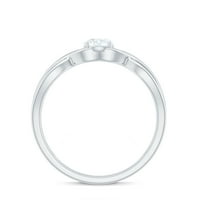 Okrugli prsten za angažman moissanitetsireire, beskonačnost Prsten za žene, 14k bijelo zlato, US 5,00