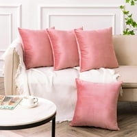 Bacite navlake za jastuk, baršun meka ukrasni kasu za jastuk za kauč na kauču, skup 4, ružičaste