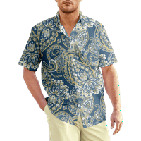 Paisley uzorak za ispis košulje za prozračivanje majica za muškarce sa džepom prsa
