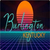 Burlington Kentucky Frižider Magnet Retro Neon Dizajn