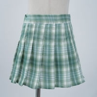 Iiniim Kids Girls Elastic Plaid Nasled suknje Tenis Skort s oblogom Kratke hlače Školska uniforma 5-14Y