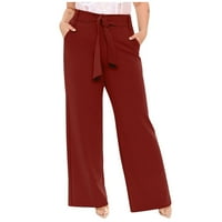 Palazzo hlače za žene Ženske modne ležerne hlače u punoj dužini labave hlače Čvrsti visoki struini hlače