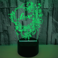 Love 3D noćno svjetlo sa daljinskim upravljačem Smart Touch 3D Illusion LED lampica za zabavu Upoznavanje