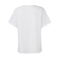 Qwertyu Party majice za žene s gumbom za žene s kratkim rukavima Željeznički vrhovi i bluze V izrez