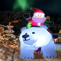 Lacyie božićni na napuhavanje Santa Ornament Garden Claus White Bear Decor