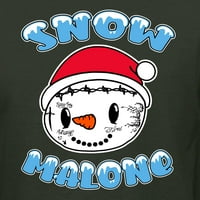 Divlji bobby snijeg Malone Snjegović lice Tatoo smiješno parodiranje Božićne žene grafički tee, šumska