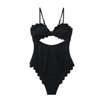 Bikini Womens Plus size Plivanje kostim kupaći kostim podstavljeni gurnite kupaći kostim crne s