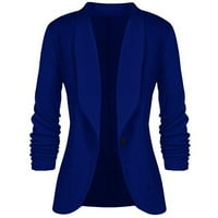 NJSHNMN Ženska bluže otvorena prednja kardigan jakna s dugim rukavima Ležerne prilike Blazers, Sky Blue,