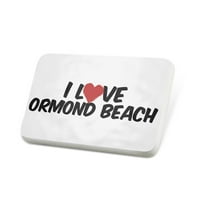 Porcelein PIN I Love Ormond Beach Revel značka - Neonblond