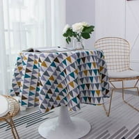 Willstar Okrugli stolnjak Jednostavno nordijsko stil pamučna platna tkanina kružna tablica pokriva za