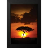 Parker, Susann Crni moderni uokvireni muzej umjetnički print pod nazivom - Kenija Sunrise