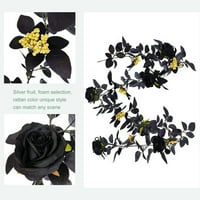 Goodhd Black Rose Rattan ornament simulacija crni healloween ukras