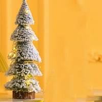DaiosportSwear Clearence Minijaturni božićni stablo Snježniji ukrasi sa drvenim osnovama za minijaturne