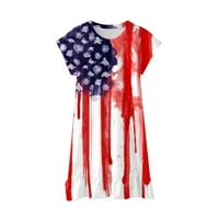 Realhomelove djevojke Ljetna haljina Četvrta jula Američka zastava zvijezde Stripes Patriotska haljina