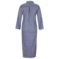 ABCNATURE WOMENS Maxi haljina za uklanjanje štednih ušteda, žene sa spuštenim ovratnikom dugim rukavima