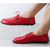 Ženske lagane okrugle prste ležerne cipele za hodanje prozračne čipke do dame kožne stanovi
