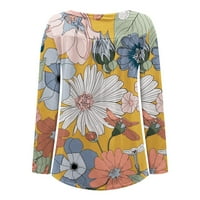 Ljetna ušteda odjeća Loopsun ženska modna tiskana labava majica dugi rukavi bluza okrugli vrat casual