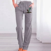 Ženske pantalone za noge Elastična tanka pamučna softy topla elegantan Hallow moda opuštena siva koja