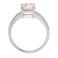 2.5ct Asscher rez ružičasti simulirani dijamant 18k bijelo zlato Graviranje izjava godišnjica Angažovanje