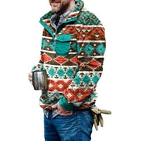 Muški zimski kaput od runa pulover dukserict majica s dugmetom ovratnik topli džemper kaput topli meki zimski kaput zeleni + m