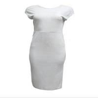 HOODLAMB ženska pletena haljina V-Back Maxi 420, meka siva, x-mala