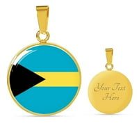 Ogrlica za zastavu Bahami Bahami zastava od nehrđajućeg čelika ili 18K zlato 18-22