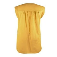 Fonwoon Ženske haljine sa solidnim bojama Loase Fit V-izrez Mini haljina Ležerne prilike bez rukava